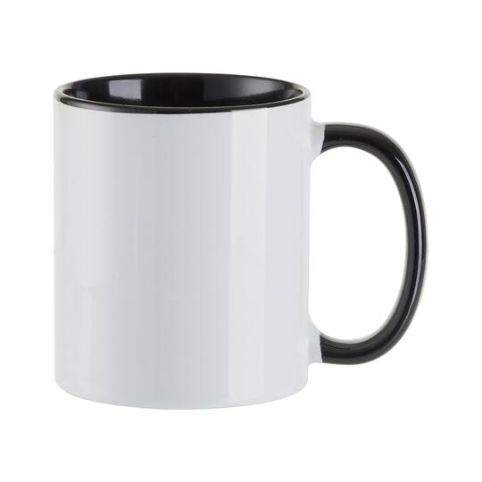 Craft Express 6ct. 11oz. Sublimation Black Handle Mugs
